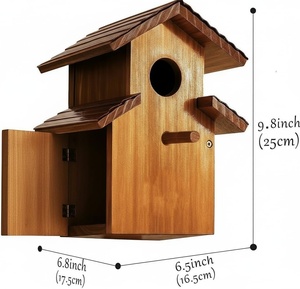 <span class=keywords><strong>Casa</strong></span> para Mascotas de <span class=keywords><strong>Madera</strong></span> Ecológica Impermeable para Animales Pequeños, <span class=keywords><strong>Madera</strong></span> Maciza para Uso en Exteriores, para Montaje en Poste - Product Image 2