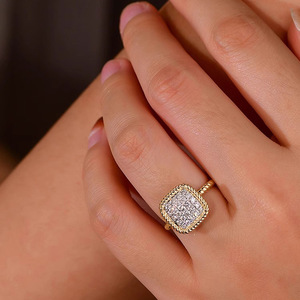 French Style Pave <b>Crystal</b> <b>Ring</b> for Women Elegant Minimalist Fashion Daily Party Accessories - Product Image 3