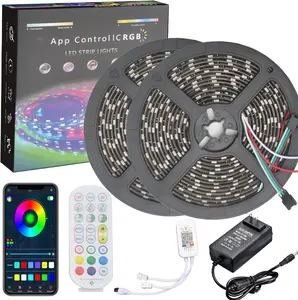 Offre Spéciale 5050 WS2811 60Leds/m Flexible pleine couleur lumière 12V adressable RVB rêve couleur Led bande lumineuse