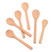 Mini cuillère en bois avec gravure de logo gratuite, design écologique, manche en bois durable pour desserts, assaisonnements et confitures