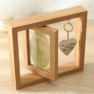 Bán buôn 4x6 inch dễ thương hai mặt gỗ khung ảnh xoay với móc và bóng đèn cho mẫu bộ sưu tập - Product Image 2