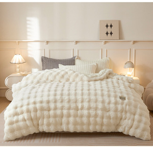 Lớp Một Đứa Trẻ Ấm Dày Sữa Sợi Trần Ngủ Chăn Chèn Duy Nhất Đôi Mùa Đông Chăn Thỏ Sang Trọng Chăn - Product Image 6