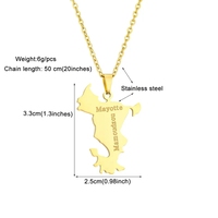 Nouveau collier pendentif carte de Mayotte pour femmes et hommes, en acier inoxydable, idéal pour les fêtes et les anniversaires, bijou pour les Mayotteens, cadeaux