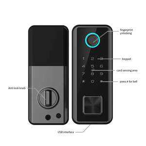 ट्या वाई-फाई से जुड़ा घर कार्यालय लकड़ी का दरवाजा हैंडलेस अदृश्य होटल इनडोर फिंगरप्रिंट लॉक बार - Product Image 4