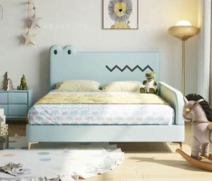 Cama Infantil de Madera con Diseño de Cocodrilo, Moderna, Minimalista, de Lujo, con Barandas de Seguridad para Niños, Ideal para Espacios Pequeños, Dormitorio con Temática Animal - Product Image 5
