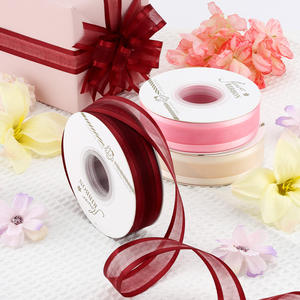 ริบบิ้นออร์แกนซ่าขอบกว้างรุ่น KBXS สำหรับตกแต่งเค้กวันเกิด งานแต่งงาน เทศกาลฤดูใบไม้ผลิ คริสต์มาส ดอกไม้ <span class=keywords><strong>ขนม</strong></span> และของตกแต่ง - Product Image 4