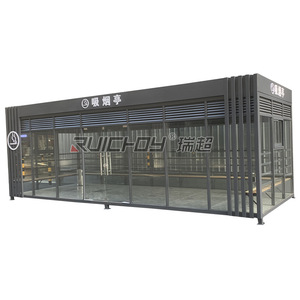 Abri fumeur Ruichoy, structure en aluminium, autoportant, rectangulaire, design minimaliste, cabines de bureau - Product Image 4
