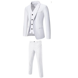 Traje de tres piezas blanco para hombre, chaleco y pantalones, corte ajustado, ropa formal informal, tallas S a 6XL - Product Image 1