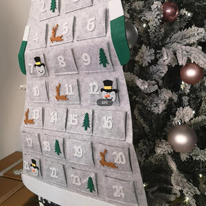 <span class=keywords><strong>Calendario</strong></span> de Bolsillo de Fieltro con Monograma de Santa Claus, <span class=keywords><strong>Calendario</strong></span> de Adviento de Fieltro con Diseño de Santa Claus para Decoración Navideña - Product Image 4
