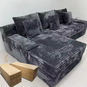 Divano Letto Moderno a L Convertibile - Ideale per <span class=keywords><strong>Soggiorno</strong></span> Design Angolare in Spugna Pura Senza Telaio o Struttura. - Product Image 1