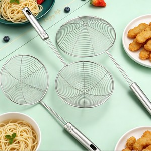 Stainless Steel Strainer Set 5pcs Kitchen Colander For Noodles Fried Food <b>Hot</b> Pot Straining With Anti Scald Handle - Product Image 3