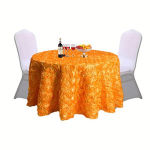 Mantel Redondo con Rosetas para Decoración de Bodas, Mantel de Lujo Color Negro con Rosas 3D para Eventos - Product Image 6
