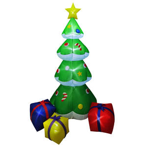 Décoration gonflable géante d'extérieur, arbre de Noël vert de 7 pieds avec boîtes cadeaux pour la cour, le jardin, la pelouse, la décoration de fête - Product Image 1