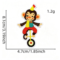 Patch brodé personnalisé motif dessin animé cirque, thermocollant pour chapeaux et vêtements, vente en gros sans minimum, emblème appliqué