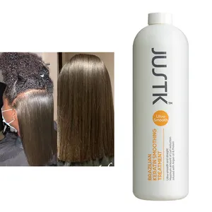 JUSTK-Tratamiento de queratina para cabello dañado, Alisador, crema de tratamiento alisado brasileño