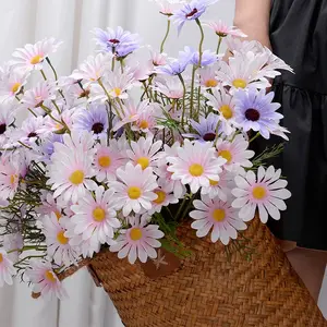 Ramo de simulación de margaritas pequeñas, flor Artificial de crisantemo de Países Bajos, Cosmos, boda, hogar, nuevo