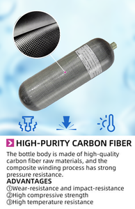 Cilindro de Aire de Fibra de Carbono Duradero de 6.8L y 4500 psi para Pistola de Aire <span class=keywords><strong>PCP</strong></span> y Buceo, Botella de Gas HPA Ligera de Alta Presión - Product Image 4