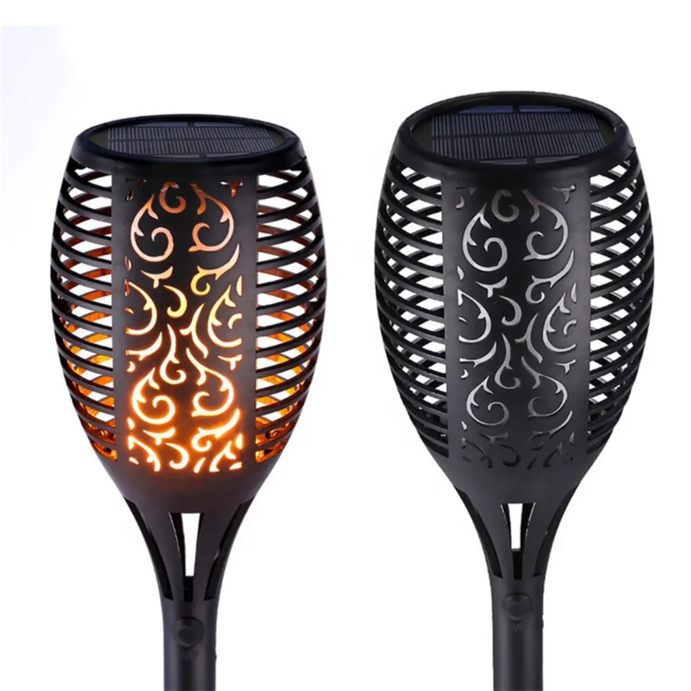 Decorative 96 LED Dancing Flickering Flame Garden Lamps Outdoor Landscape Solar Rechargeable Torch Light