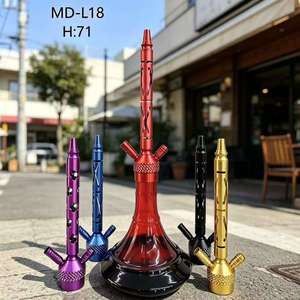 Chicha en métal, mini chicha portable avec base en verre, accessoire de fumage coloré - Product Image 6