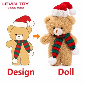 Orsacchiotto <span class=keywords><strong>di</strong></span> Peluche Personalizzato con Cappello da Babbo <span class=keywords><strong>Natale</strong></span> e Sciarpa Lavorata a Maglia, Regalo Promozionale OEM ODM per le Festività - Product Image 3