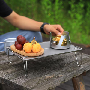 Mini mesa plegable de aluminio para exteriores, mesa de té portátil para acampar, ligera, rectangular, para uso de una sola persona - Product Image 1
