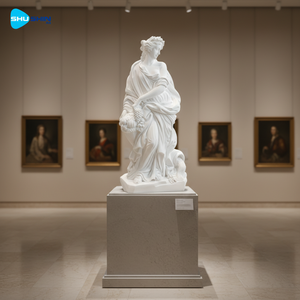 Escultura de Mármol Clásica Inspirada en la Fuente de <span class=keywords><strong>Trevi</strong></span>, Figura Femenina Hecha a Mano con Cornucopia, Diosa de la Abundancia para Iglesia o Jardín - Product Image 4