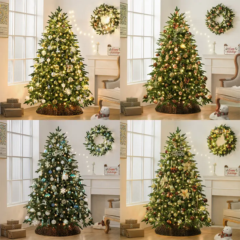 Árbol de Navidad Decoración para el hogar 150CM 180CM 210CM Árbol de Navidad de lujo artificial Espiral Árboles de Navidad iluminados con adorno de Navidad