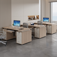 Meubles de bureau, bureau de direction moderne, table de travail informatique en bois grainé avec tiroir coulissant silencieux et armoire de rangement pour ordinateur