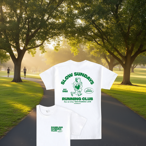 T-shirt bianca Slow Sundays Running Club, taglia unisex per adulti, taglia grande, ogni domenico, Riverdale CA - Product Image 3