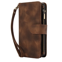 Étui de téléphone haut de gamme en cuir PU avec porte-cartes, coque arrière pour iPhone, charge sans fil, protection complète