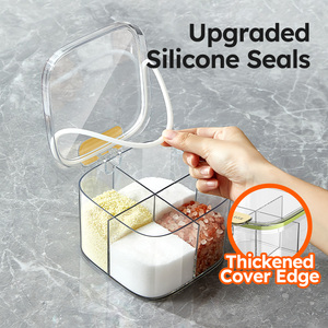 Boîte à condiments scellée à 4 compartiments pour le sel, les épices et le poivre en poudre. - Product Image 5