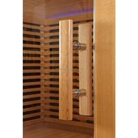 Sunrans desain modern paling populer murah sauna luar ruangan ruang uap kayu padat 2 orang sauna uap kering