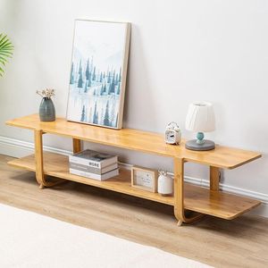 Modern Minimalist Bamboo <b>TV</b> <b>Stand</b> With Shelf For Living Room Bedroom Small Apartment Floor Cabinet - Product Image 1