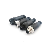 Adaptateur aviation M12, connecteur automobile électrique étanche en plastique avec contact en laiton, 4/12 cœurs, 5 trous, 8 broches