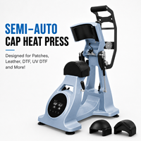 Presse à chaud semi-automatique électrique manuelle à double plaque chauffante pour casquettes avec multi-minuteries