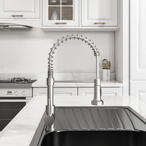 <span class=keywords><strong>Robinet</strong></span> <span class=keywords><strong>de</strong></span> cuisine commercial monocommande en acier inoxydable avec plaque <span class=keywords><strong>de</strong></span> fixation, <span class=keywords><strong>robinet</strong></span> <span class=keywords><strong>de</strong></span> cuisine à ressort avec douchette extractible - Product Image 5