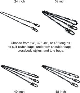 Chaîne de sac à main plate ovale en métal arc-en-ciel Versakits avec fermoirs mousquetons, poignée de remplacement en chaîne pour sacs à main et pochettes - Product Image 3