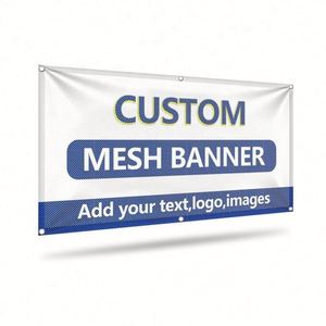 Promoción de Entrega Rápida, Banner de Malla Portátil, Ligero y Resistente al Viento, Vinilo PVC, Diseño Personalizado, Malla de Poliéster, Publicidad en Cercas - Product Image 2