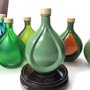 Dapat disesuaikan 500ml 1000ml botol kaca jus minuman Yogurt susu kopi hijau minyak zaitun Cola gabus penyegelan bentuk datar stoples minyak - Product Image 3