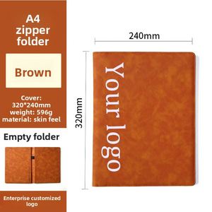 Wholesale Customized Logo Business Meeting Multi Card Slots <b>A4</b> Pu Leather <b>File</b> Folder - Product Image 1