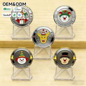 Pièce de défi en métal personnalisée, ronde, en métal électroplaqué, avec motif Clown <span class=keywords><strong>Joker</strong></span> gravé à la presse, émail brillant, sur le thème de la fête du Poisson d'avril - Product Image 1