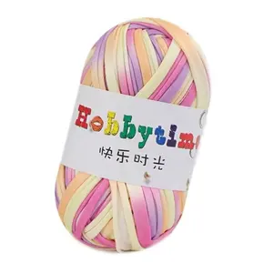 Jiuseniao multicolor t shirt yarn crochet cotton spotlight hand knitting chunky t-shirt rotolo di filato per borse