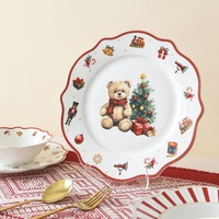 Ensemble de vaisselle en céramique Lelyi Creative Cute Christmas Bear, design élégant et raffiné, pour le thé de l'après-midi et le café, vente en gros