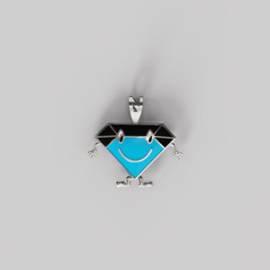 Pendentif fantaisie en diamant The Noble Ice Man, bijou de luxe avec chaîne, pièce de conversation élégante et ludique, édition limitée - Product Image 4