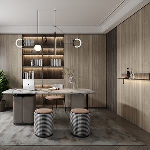 المعاصرة خشبية خزانة غرفة الأثاث مزيج رف كتب الجرف - Product Image 3