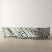 Table basse rectangulaire en pierre de marbre vert jade meubles contemporains en pierre naturelle pour la décoration intérieure