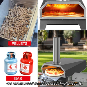 Four à <span class=keywords><strong>pizza</strong></span> à <span class=keywords><strong>gaz</strong></span> en acier inoxydable de 12 pouces, design moderne, portable, cuisson rapide en carton, petite <span class=keywords><strong>pierre</strong></span> à <span class=keywords><strong>pizza</strong></span> pliante à 500 degrés - Product Image 6