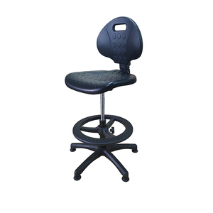 Chaise de laboratoire scolaire pivotante antistatique à prix compétitif avec repose-pieds, base chromée industrielle, <span class=keywords><strong>mobilier</strong></span> pour <span class=keywords><strong>atelier</strong></span>, hôpital et laboratoire - Product Image 3