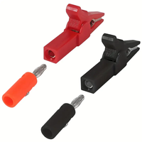 Pinces crocodiles, sondes de test à fiche banane, pinces de câble 55 mm 4 mm, rouge et noir