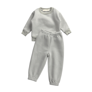 Conjuntos de Ropa Deportiva para Niños y Niñas, Sudadera y <span class=keywords><strong>Pantalones</strong></span> de Color Sólido, Tela de Forro Polar, Conjuntos Unisex de Manga Larga - Product Image 5